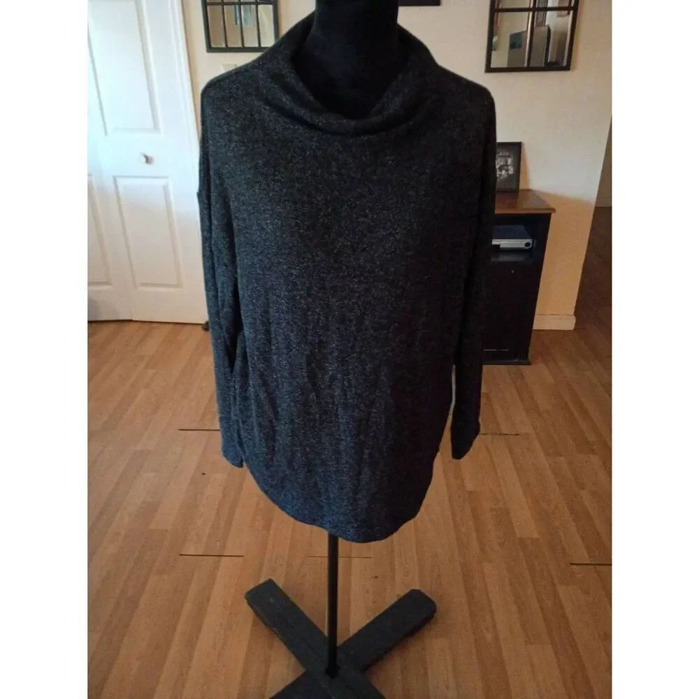 XL Old Navy Relaxed Plush Graphite Grey Pullover Knit Mock Turtleneck Sweater